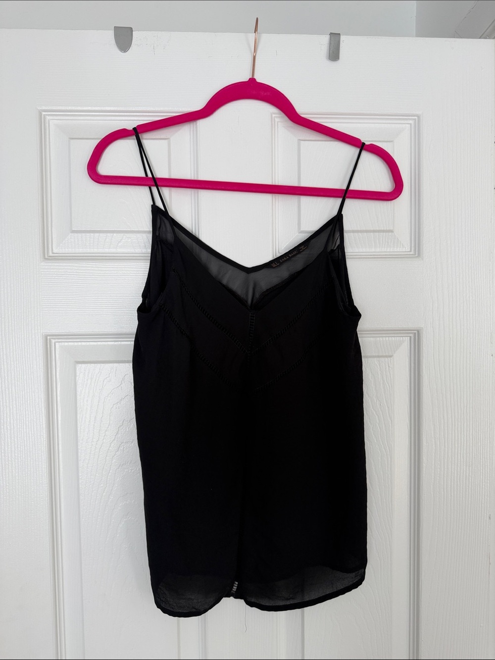 Black Spaghetti Strap V-Neck Camisole Top